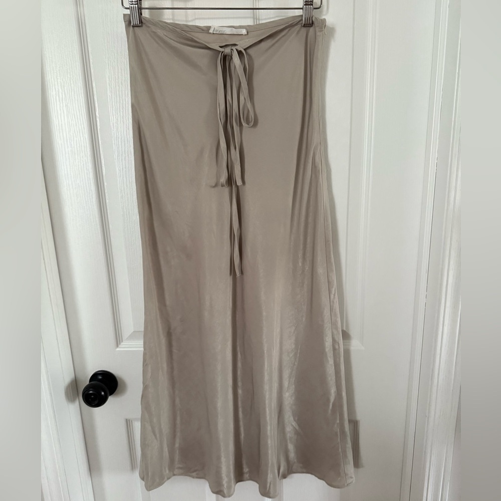 Elodie The Label Soft Beige Tie-Front Skirt